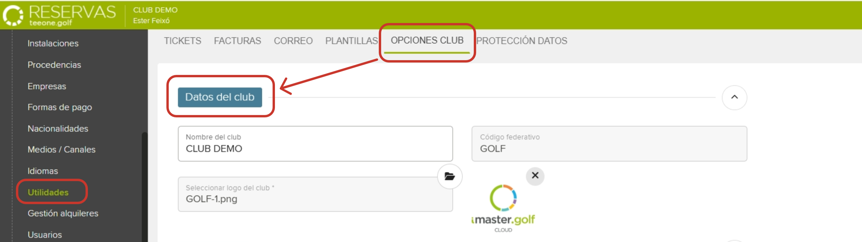 Utilidades - Opciones del club - Datos del club.png