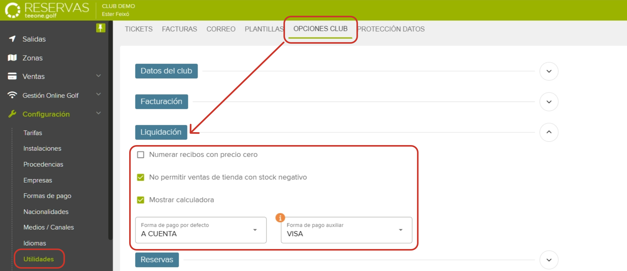 Utilidades - Opciones del club - Liquidacion.png