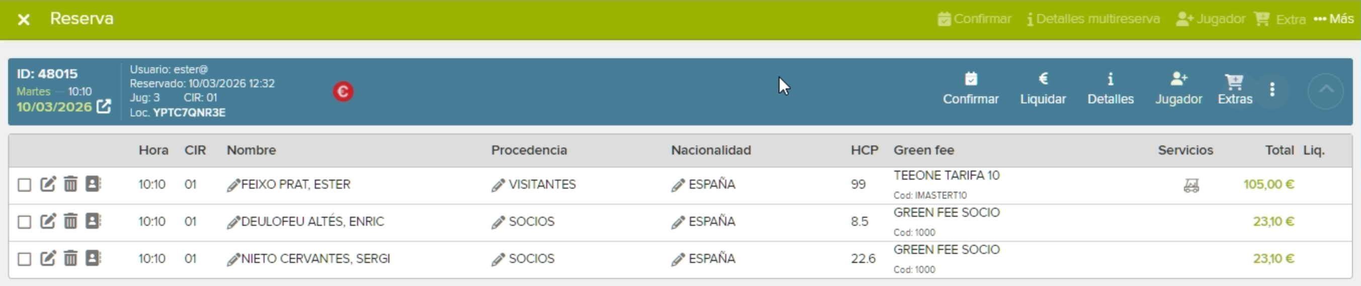 Screenshot of a Golf Reservation System Interface.png