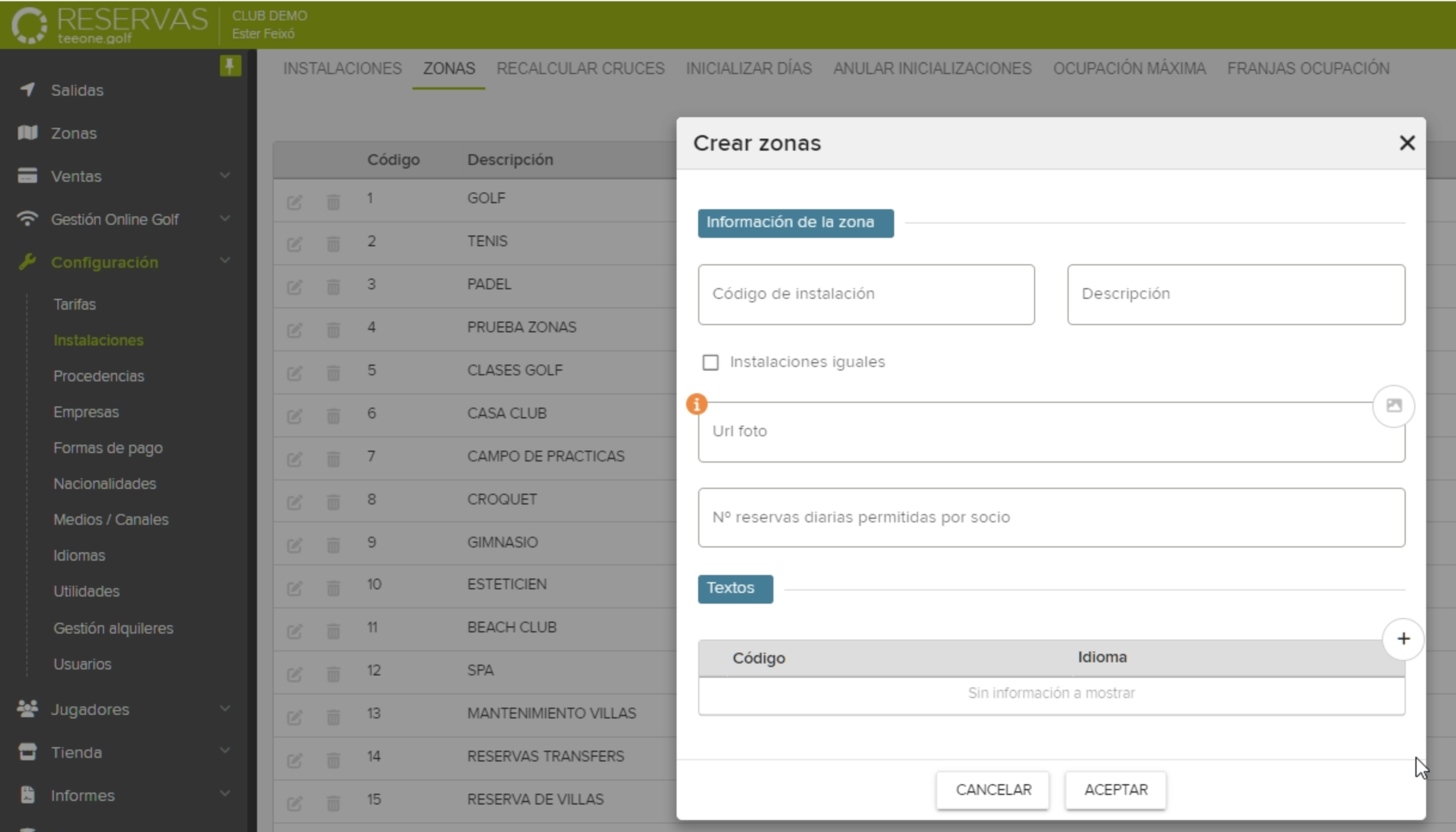 Club Reservation System Interface with Create Zone Modal.png