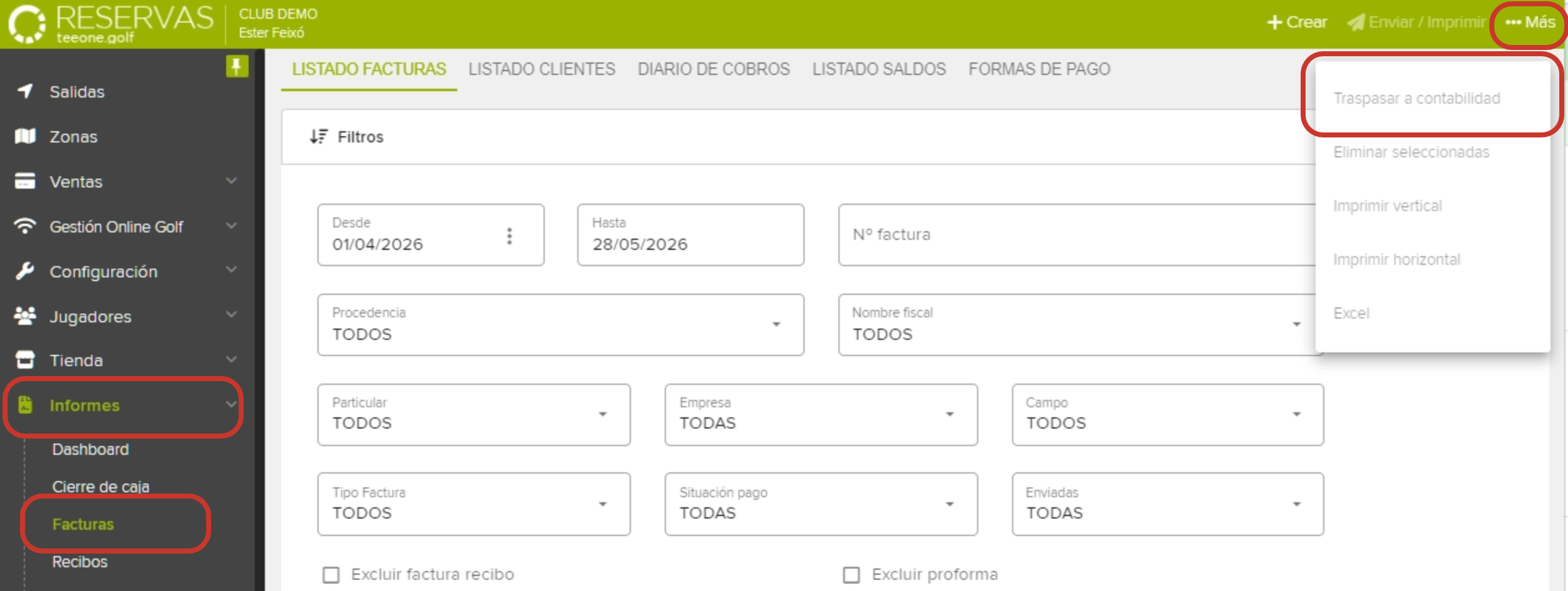 Golf Club Management Dashboard Invoice List.png