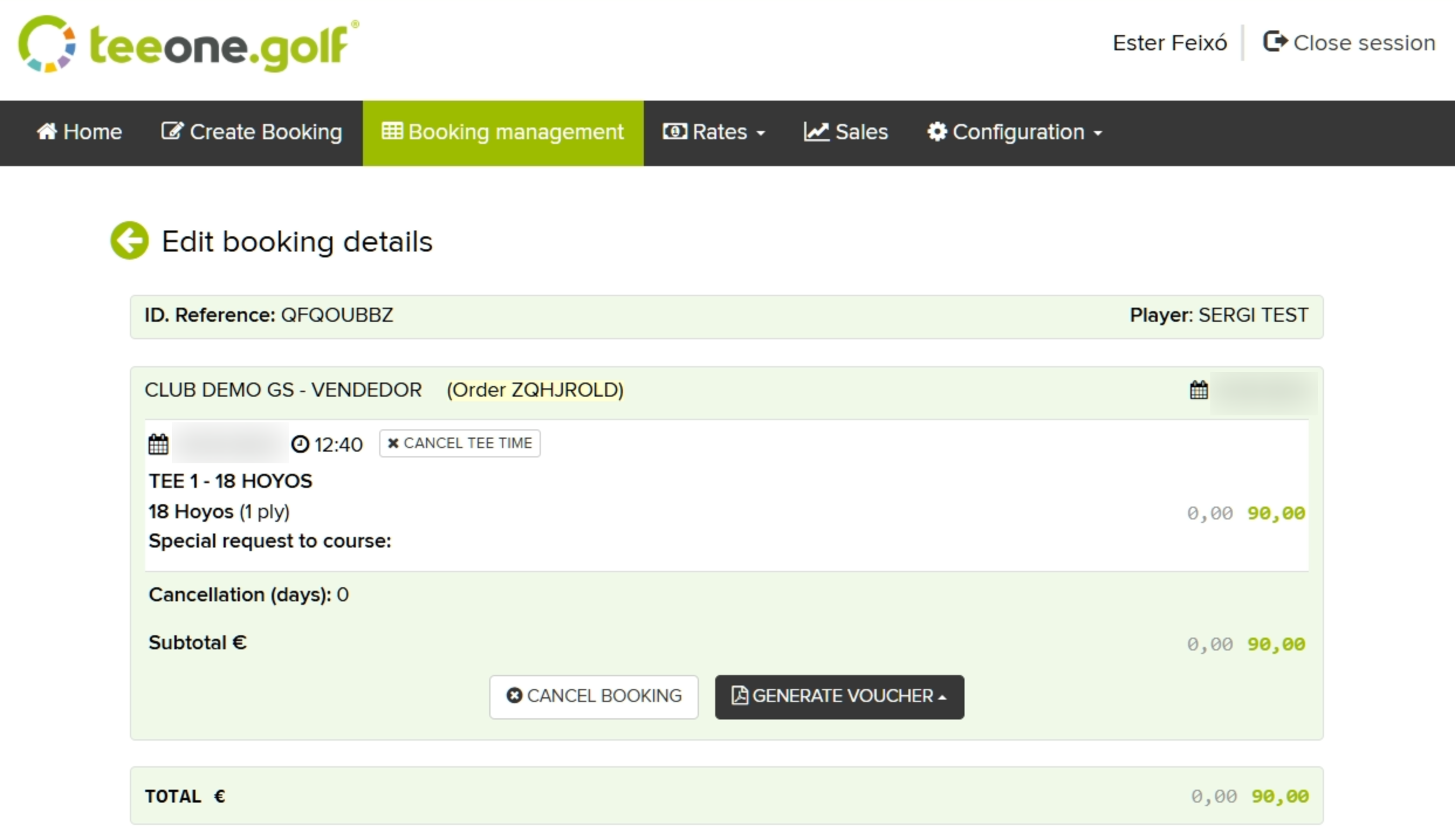 Golf Reservation Management Interface.png