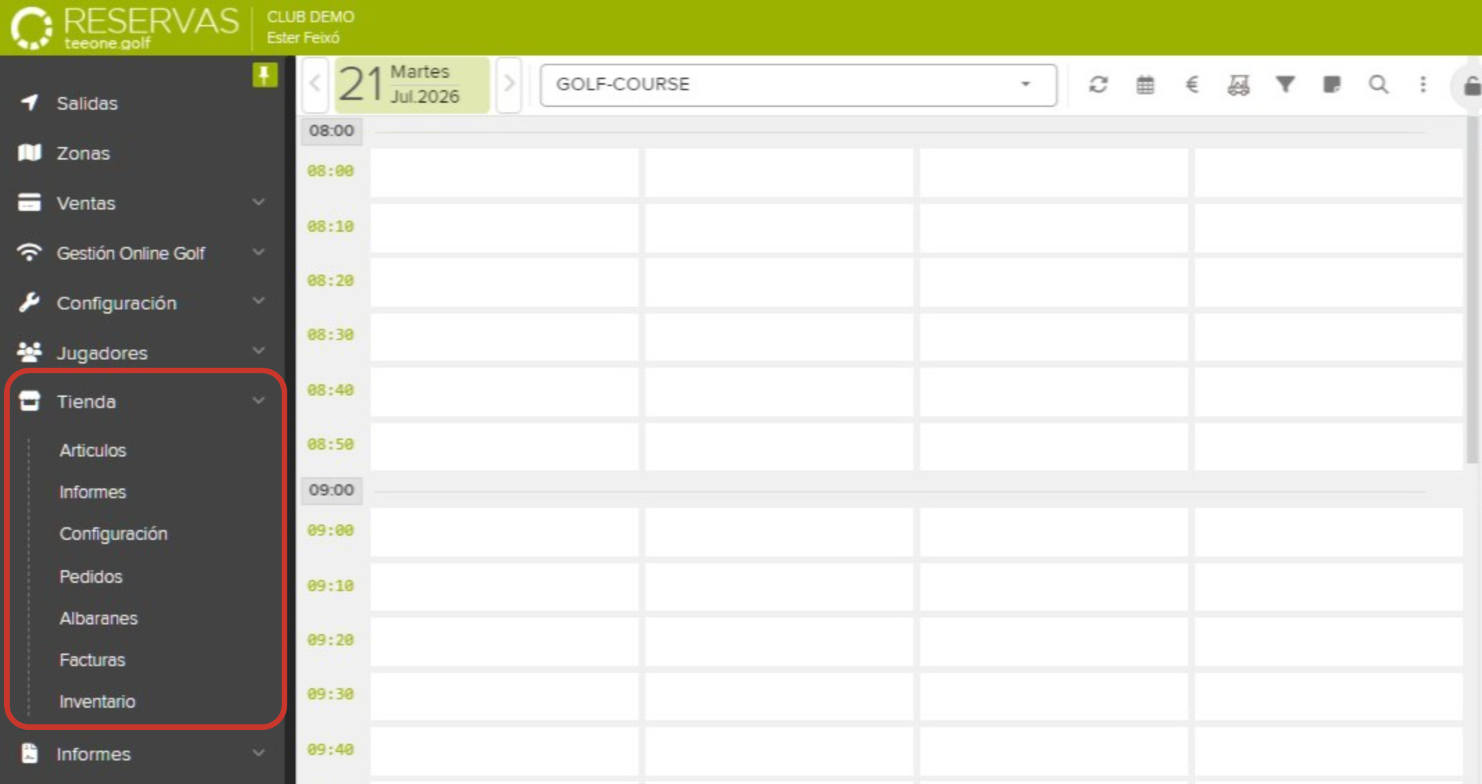 Golf Course Reservation Management System Dashboard.png