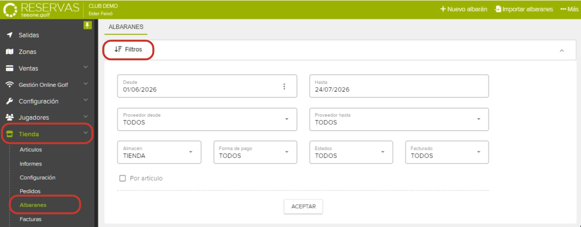 Golf Club Management Portal Delivery Note Filters.png