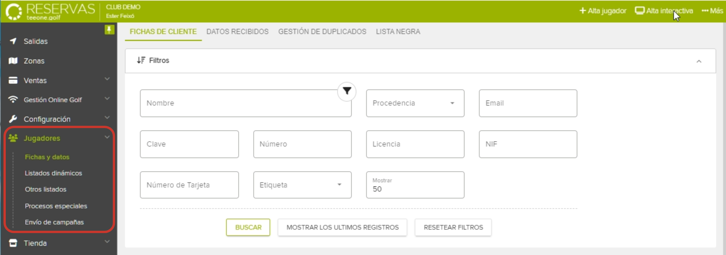 Golf Reservation Management System Customer Search Interface.png