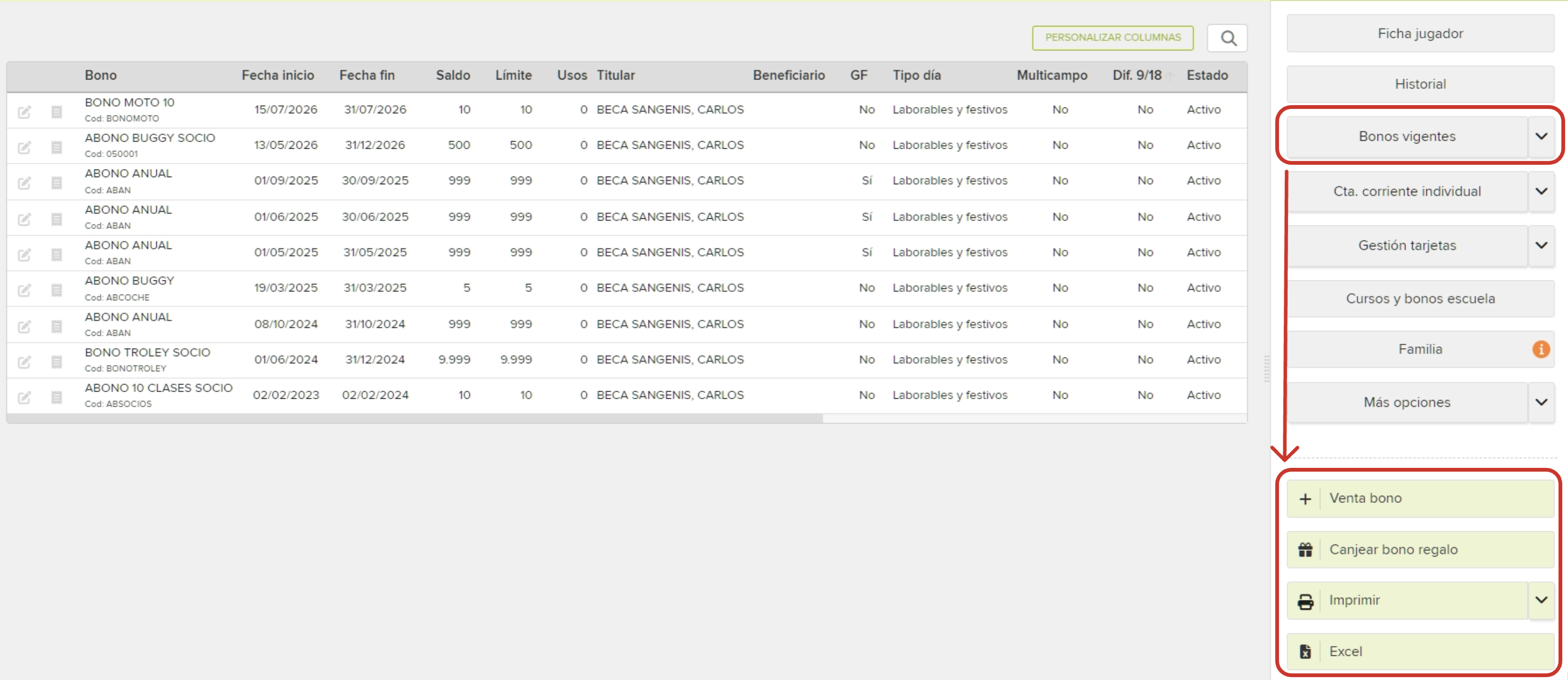 Member Profile Interface with Active Vouchers Table.png