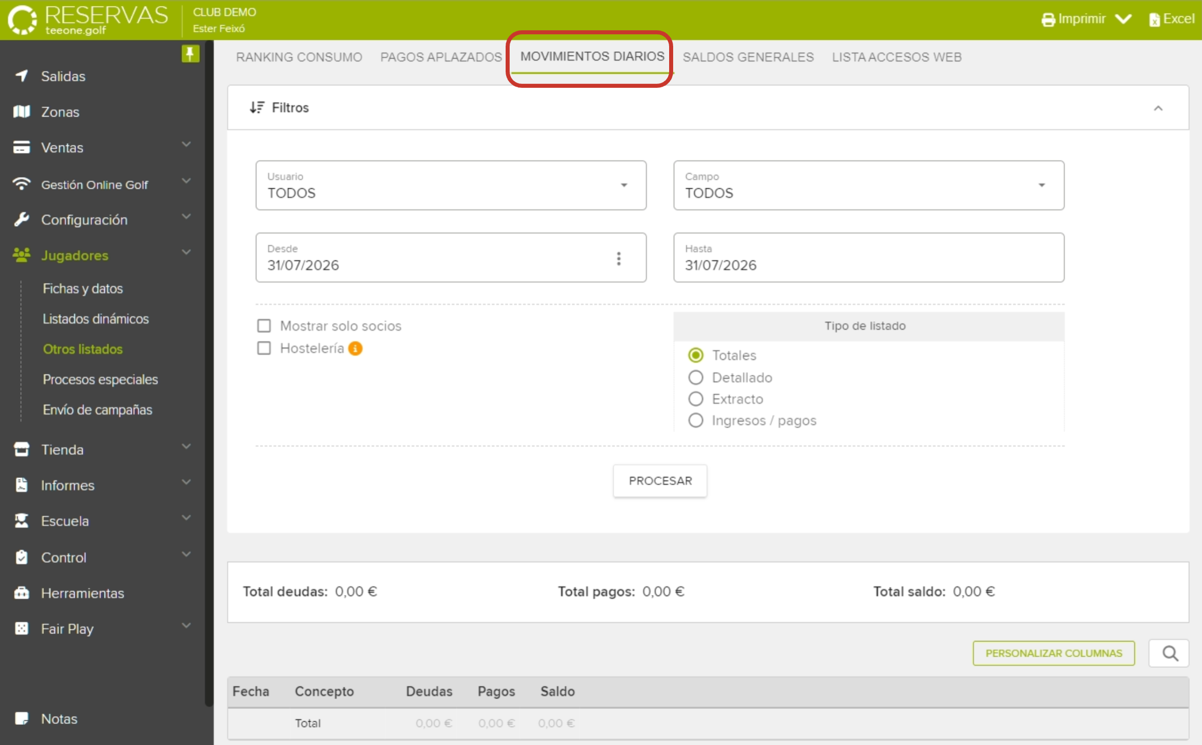 Golf Club Management System Daily Movement Report.png