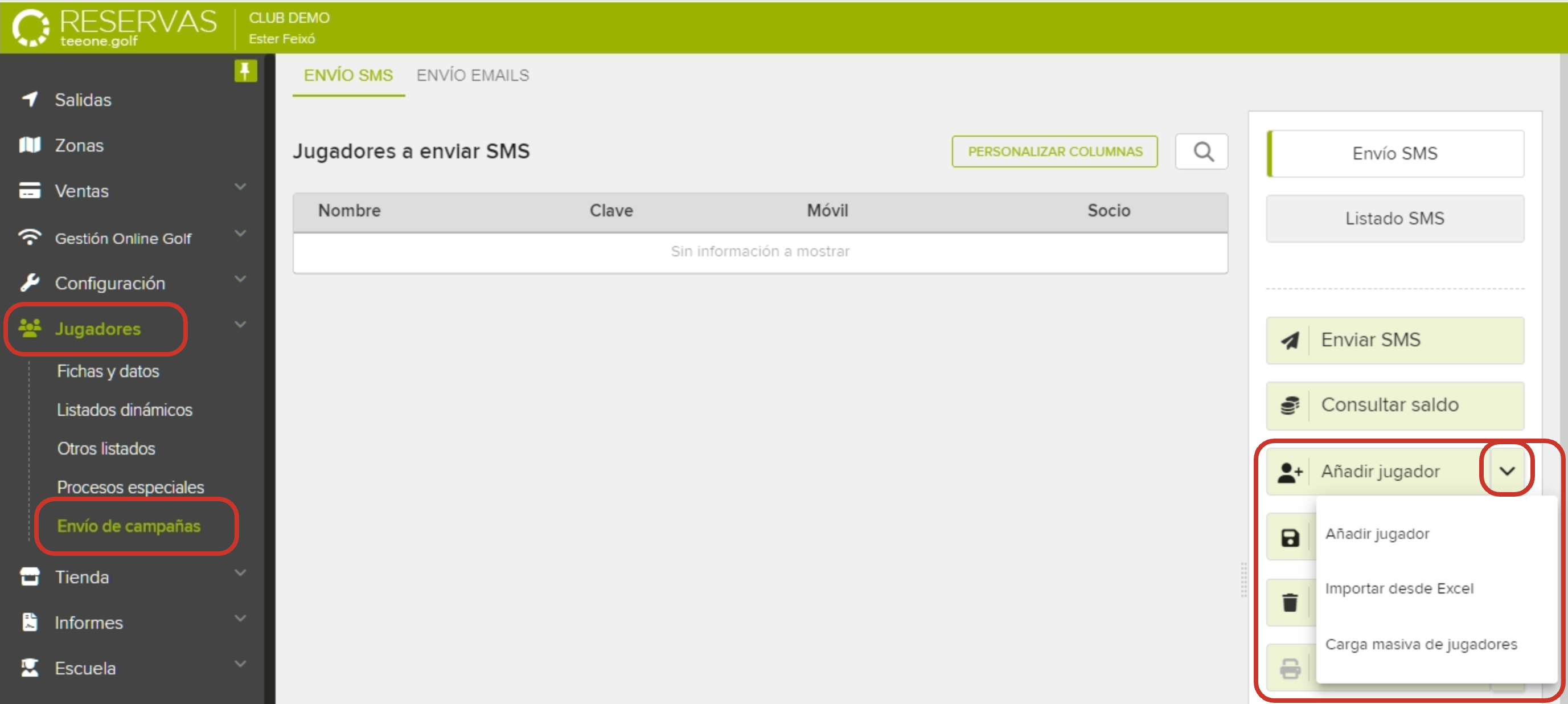 Golf Club Management System SMS Campaign Dashboard.png