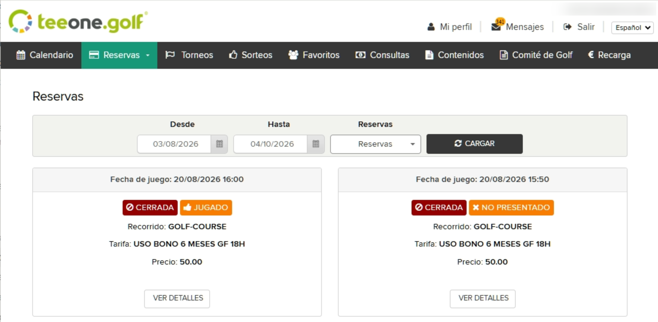 Golf Course Reservation Website Interface.png