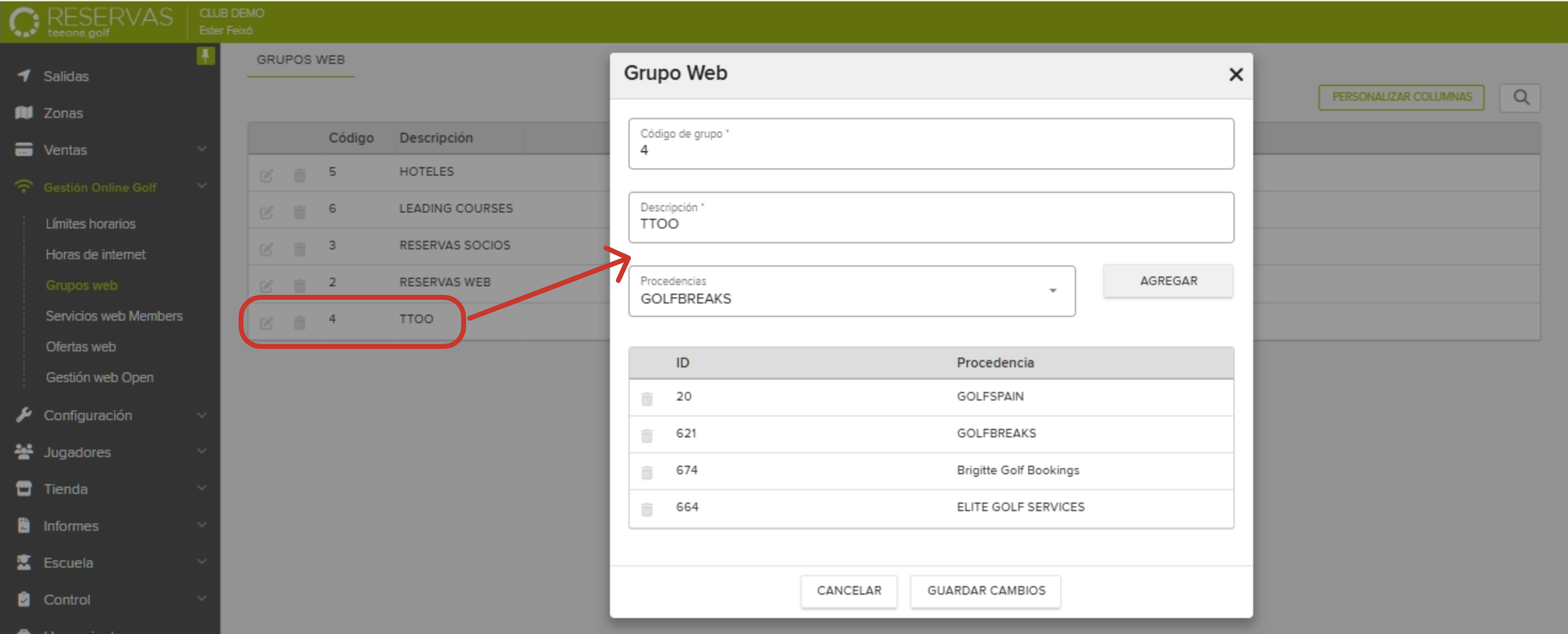 Golf Club Management Software Web Group Configuration Modal Window.png